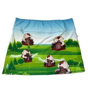 ReadyGOLF Womens Gopher Print Golf Skort XL Novelty Funny Golf Skirt Stretch